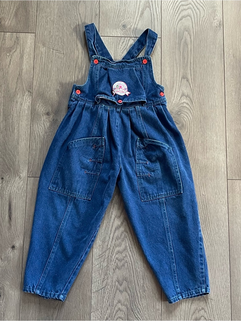 Vintage Popsicle Flying Higher Staff 4T Blue Denim Overalls